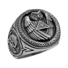 masón Biker Motor Punk Anillo para hombre illuminati Pirámide Ojo