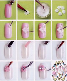 199 Best Acrylic Nail Art Designs Images Image Detail For Acrylic Nail Art Featuring Flowers Step By