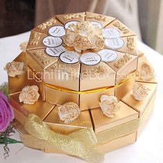 Indian wedding favor burgundy and gold