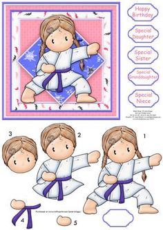 GRANDSON WITH LOVE PK 2 MARTIAL ARTS EMBELLISHMENT TOPPERS FOR CARDS OR CRAFTS