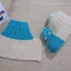Neuf blanc perles bébé Chaussons 0-3 mois Baptême tricoté à la main par Annie