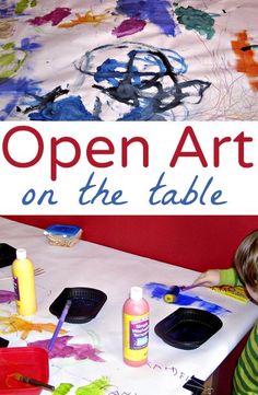Great Boredom Buster For Kids Open Ended Art On A Paper Covered Table Great Boredom Buster For Kids Open Ended Art On A Paper Covered Table