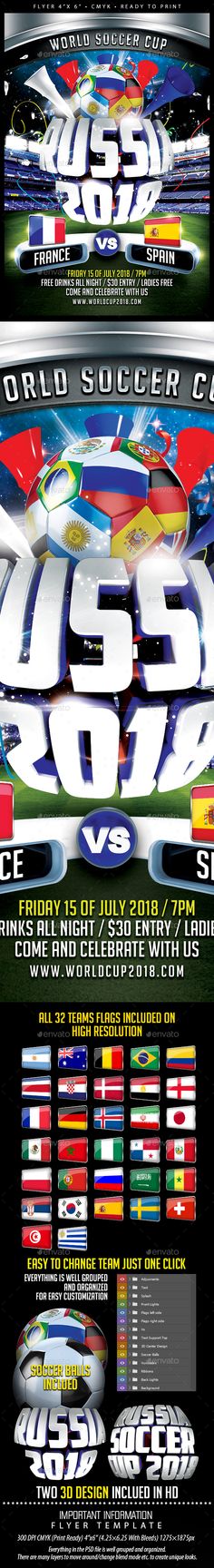 world soccer cup russia 2018 flyer 3 sports events superbowl flyer template 2018