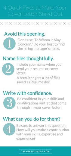 cover letter stand out