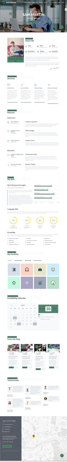 Sam Martin - Personal vCard Resume HTML Template - resume html template Sam Martin - Personal vCard Resume HTML Template - resume html template