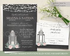 84 Best Lantern Wedding Invitations With Fls Images Lantern Wedding Invitation Set Metal Invite Blush Babys Breath Country Chalkboard Wood Printable Template