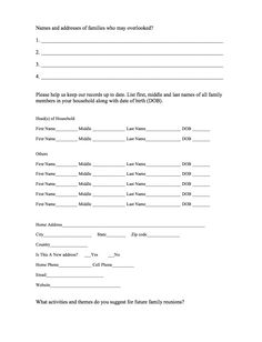 family reunion agenda template