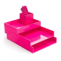 Pink Starter Set Desk Accessories Poppin Pinterest Desks Pink Office Supplies Cool Poppin