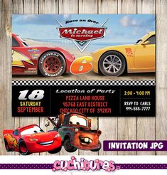 disney cars party invitation templates