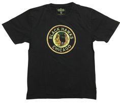 Chicago Blackhawks Logo Brass Tacks Soft Mens T-shirt Light Gray