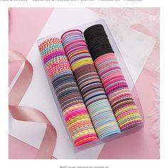 50pcs Set Small Beaded Hair Bobbles Kids Girls Ladies Bands Accessories Ponytail
