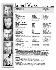 link to sample acting resumes