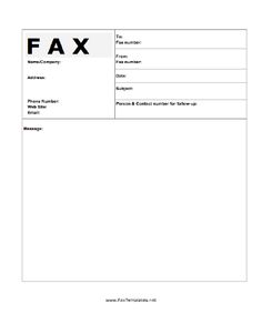 personal fax cover sheet