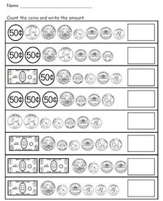 counting money free math worksheets counting money touch math
