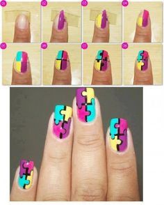 45 Best Nail Art Step By Images On Pinterest Pretty Nails How To Make Puzzle Nail Art Step By Diy Instructions Best Stuff Pieces