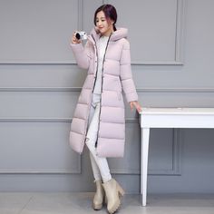 Womens Thicken Hooded Warm Coat Jacket Trench Outwear Winter Parka Overcoat US