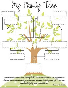 printable family tree - very good for kids finishing their activity days or their religious knots Genealogy Forms, Family Genealogy, Genealogy Resources