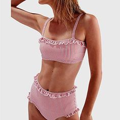 Blustercool Women One-Piece Swimsuit Padded Bra Beach Flower Print Strappy Bikini Swimwear