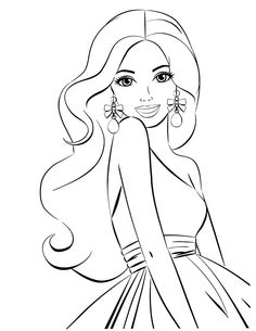 pretty barbie princess coloring pages