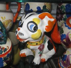 Czech deco dog, saw one like this in Prague. Bohemian Art, Ceramic Art, Art Deco, Pottery, Birds, Ceramics, Prague, Antiques, Glass