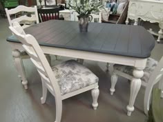 92 Best Kitchen Table Redo Images Painted Furniture Dekoration This Was Done In Graphite And Old White With Past Toile Fabric From The Grey Dinning Tabledining Table