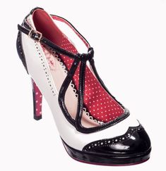 Amaone Escarpin Laniere Femme Talon Haut Carr/é Bloc Plateforme Rockabilly Chaussure Mary Jane Sweet Lolita High Heels Chunky
