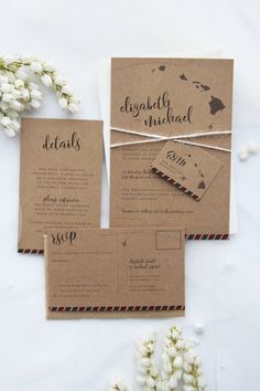 Destination Rustic Wedding Invitation Sets Premium Kraft Cardboard Destination Rustic Wedding Invitation Sets Premium Kraft Cardboard