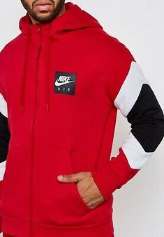 Nike Mens Black Blue Tribute Hoodie Full Zip Poly Sweatshirt Sports Track Jacket