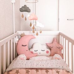 Carseats Nube Luna Set Of Two Baby Pink Bows For Cots,cribs