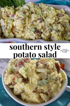 this potato salad recipe is loaded with boiled eggs, celery, bacon and topped off with some sriracha! delicious summer side dish recipe that you need at all your summer bbqs! #potatosalad #summersidedish #bbq #sidedish #bacon