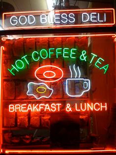 Breakfast All Day Cafe Coffee Led Light Sign