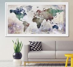 Large World Map Watercolor Push Pin Push Pin Travel Wolrd Map Wall Art Extra Large World Map Watercolor Push Pin Push Pin Travel Wolrd Map Wall Art Extra