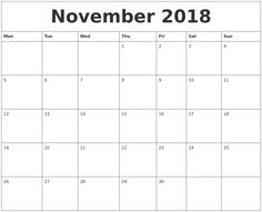 November 2018 Calendar Holidays Free Image Blank Calendar, Calendar Template, Holiday Calendar