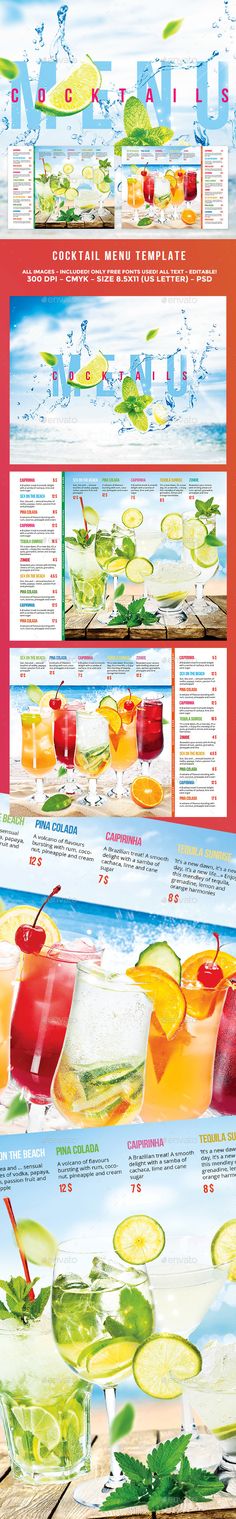 Food \ Restaurant Banners Banners, Photoshop and Brochures - drinks menu template Food \ Restaurant Banners Banners, Photoshop and Brochures - drinks menu template