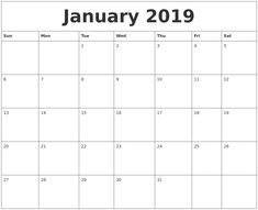 15 best january 2019 calendar printable free landscape and blank editable calendar 2019