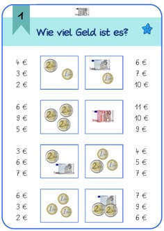 Geld kennenlernen klasse 1