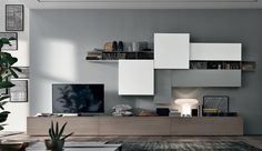 Sectional lacquered storage wall SLIM 88 Slim Collection by Dall ... Sectional lacquered storage wall SLIM 88 Slim Collection by Dall ...