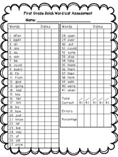 i have who has kindergarten dolch words reading sight words sight word data sheets
