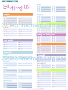 editable grocery list