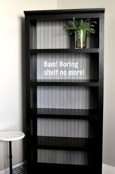 diy upgrade a cheap pre fab bookcase by replacing the back with painted strips - Painted Bookshelves Ideas diy upgrade a cheap pre fab bookcase by replacing the back with painted strips - Painted Bookshelves Ideas