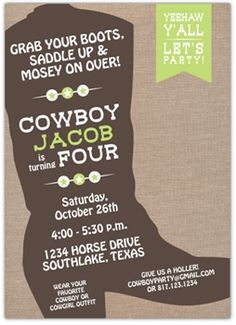 cowboy invitations template best template collection service