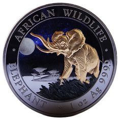 100 Shillings .9999 Fine Silver 2016 Somalia African Elephant 1 Oz
