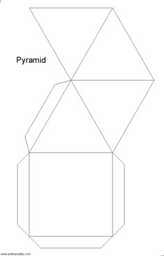 printable 3d pyramid template color it cut it out fold it and