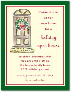 holiday open house invitations