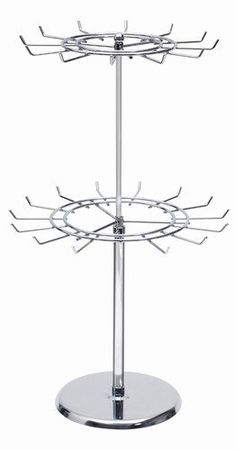 Spinner Rack Spinning Wire Display Counter Top Chrome 2 Tier 27 Peg Counter Top Spinner Rack