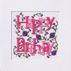 90 Aniversario Rosa Cross Stitch Kit de tarjeta por florashell