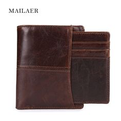 2019 in Alluminio da Uomo in Vera Pelle Wallet Porta Carte di credito RFID Blocco MINI-Portafogli