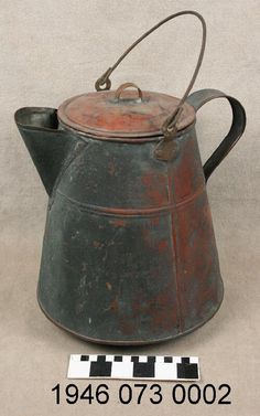Tinned Copper Coffee Pot With Removeable Lid And Bail Handle Bottom Shows Evidence Of Burnining Tinned Copper Coffee Pot With Removeable Lid And Bail Handle Bottom Shows Evidence Of Burnining
