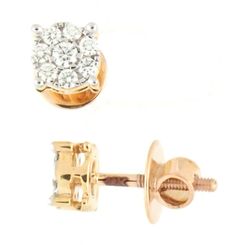 0.50 x 0.25 inch 18 kt yellow gold diamond cut post earrings