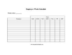 weekly employee work schedule